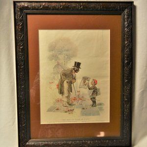 RARE Antique ORIGINAL 1922 CREAM OF WHEAT AD by ED P. BREWER Ornate Wooden Frame